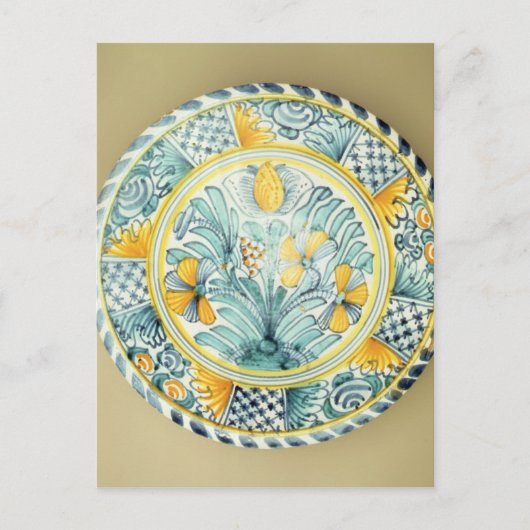 Bluedash' Delftware charger, Lambeth陶器 ポストカード (正面)