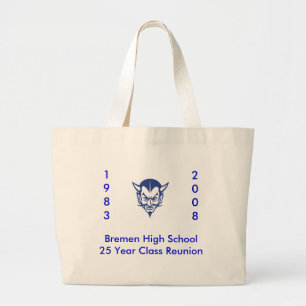 BlueDevilのブレーメン高いSchool25年のクラスReun… ラージトートバッグ