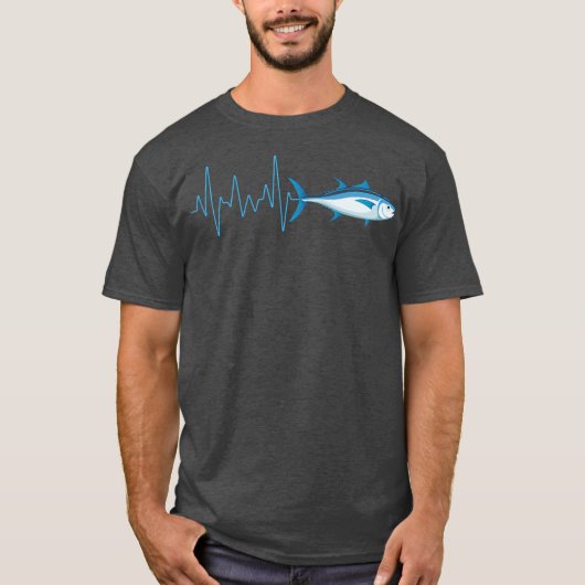 Bluefin Tuna Heartbeat EKG Pulseline Deep Sea Tシャツ (正面)