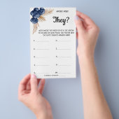 BlueFlowerブライダルシャワーゲームカードの場所 チラシ (ハンドル)