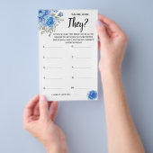 BlueFlowerブライダルシャワーゲームカードの場所 チラシ (ハンドル)