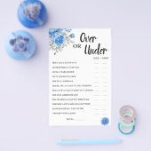 BlueFlowersの上または下ブライダルシャワーゲームカード チラシ (シングル)