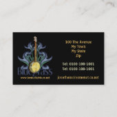 Bluegrassのバンジョーのロゴの名刺 名刺 (裏面)