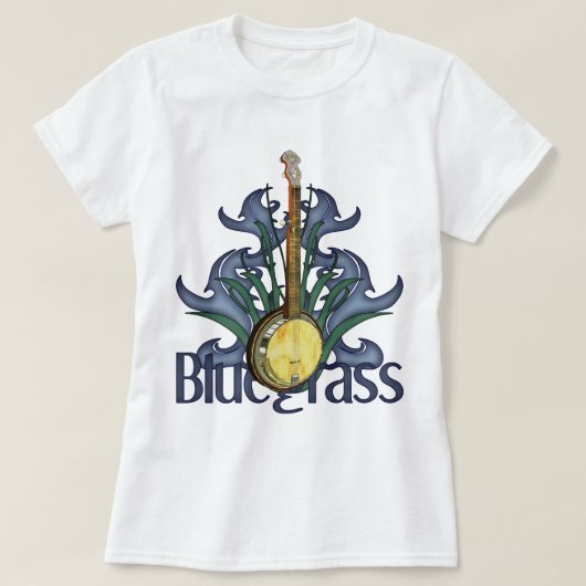 Bluegrassのバンジョー音楽 Tシャツ (デザイン正面)