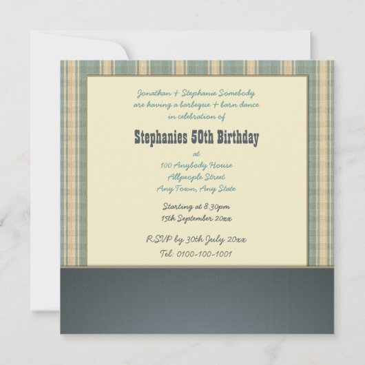 Bluegrassのヴィンテージのレコードのパーティの招待状 招待状 (裏面)