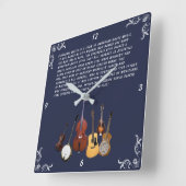 BLUEGRASSバンド スクエア壁時計 (傾斜)