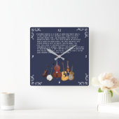 BLUEGRASSバンド スクエア壁時計 (ホーム)