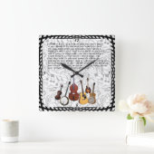 BLUEGRASSバンド スクエア壁時計 (ホーム)