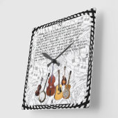 BLUEGRASSバンド スクエア壁時計 (傾斜)