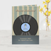 Bluegrassヴィンテージビニールパーソナライズされたレコード カード (黄色い花)