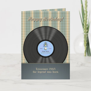 Bluegrassヴィンテージビニールパーソナライズされたレコード カード