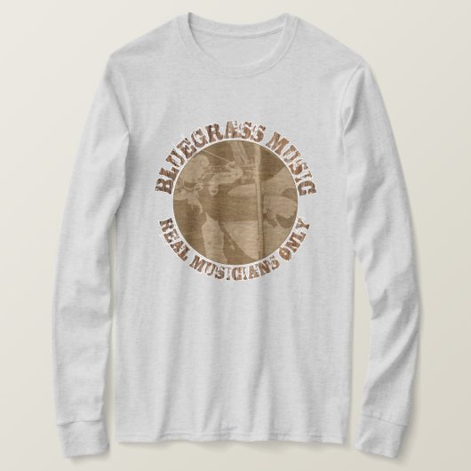 Bluegrass音楽実在ミュージシャンのみウッドプレイヤー Tシャツ (デザイン正面)