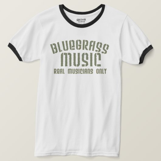 Bluegrass音楽実在ミュージシャンのみ古い文字 Tシャツ (デザイン正面)