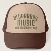 Bluegrass Music Real Musicians Only Old Time Text キャップ (正面)