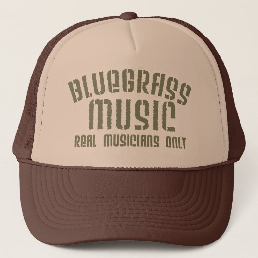 Bluegrass Music Real Musicians Only Old Time Text キャップ (正面)