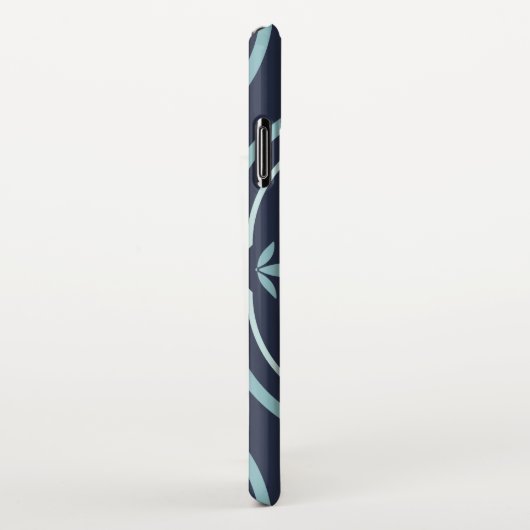 blueish floral tiling pattern iPhoneケース (右側)