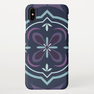 blueish floral tiling pattern iPhone XS maxケース