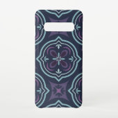 blueish floral tiling pattern samsung galaxyケース (裏面)