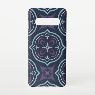 blueish floral tiling pattern samsung galaxy s10ケース