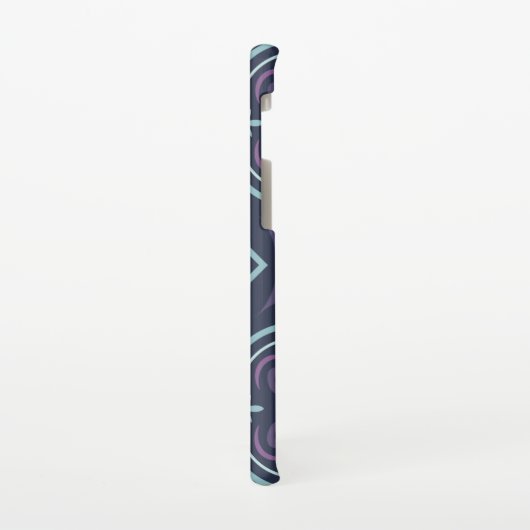 blueish floral tiling pattern samsung galaxyケース (左側)