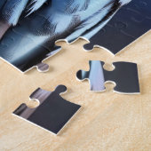 Bluejayと花 ジグソーパズル (側面)