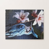 Bluejayと花 ジグソーパズル (横)