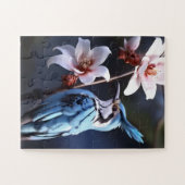 Bluejayと花 ジグソーパズル (横)