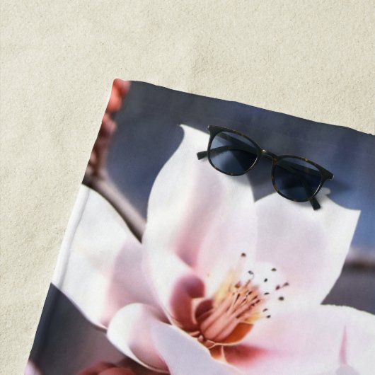 Bluejayと花 ビーチタオル (インサイチュ)