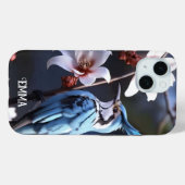 Bluejay and Flowers名前をカスタムする Case-Mate iPhoneケース (裏面 (横))