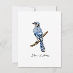 Bluejay bird flat noteカード サンキューカード