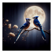 Bluejay Whisper – Tranquil Forest Songbird Art ポスター (正面)