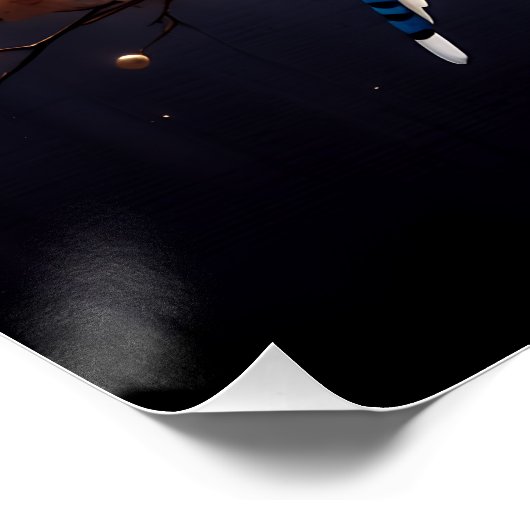 Bluejay Whisper – Tranquil Forest Songbird Art ポスター (コーナー)