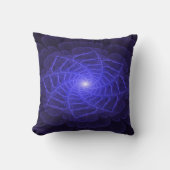 BlueLotus Fractal Flower Throw Pillow クッション (正面)