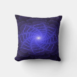 BlueLotus Fractal Flower Throw Pillow クッション