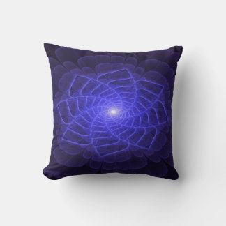 BlueLotus Fractal Flower Throw Pillow クッション