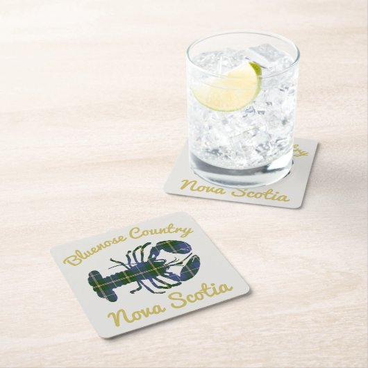 Bluenoseの国のN.S. Tartan Lobsterのパーティーのコースター スクエアペーパーコースター (インサイチュ)