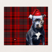 Bluenose Pitbull Dog Holiday Red Plaid Christmas (外部フラット)