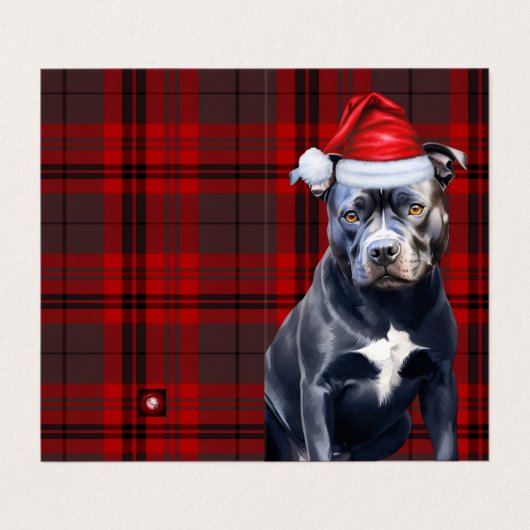 Bluenose Pitbull Dog Holiday Red Plaid Christmas (外部フラット)