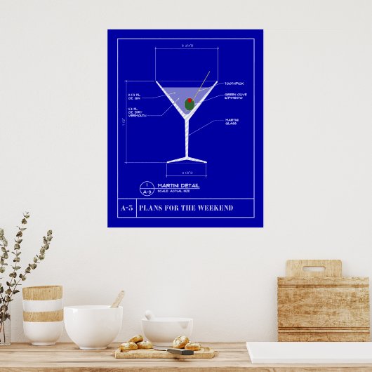 Blueprint for a Martini ポスター (キッチン)