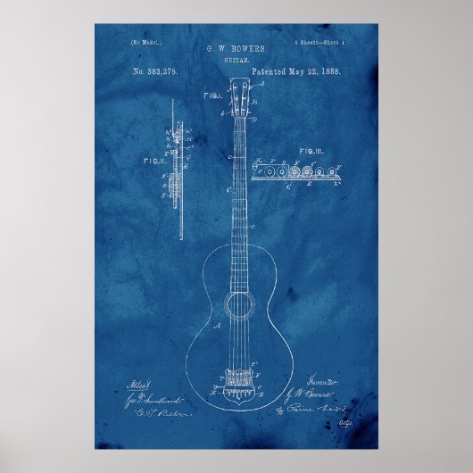 Blueprint Guitar Patent ポスター (正面)