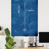 Blueprint Guitar Patent ポスター (ホームオフィス)