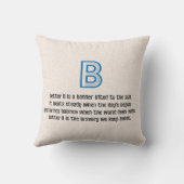 Blueprint Monogram Letter B クッション (裏面)