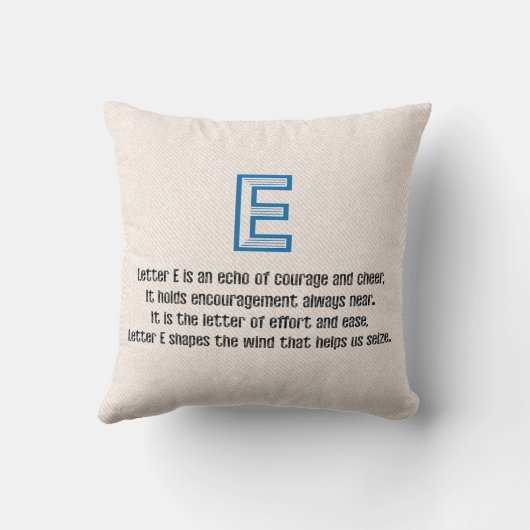 Blueprint Monogram Letter E クッション (裏面)