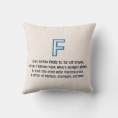 Blueprint Monogram Letter F クッション (裏面)