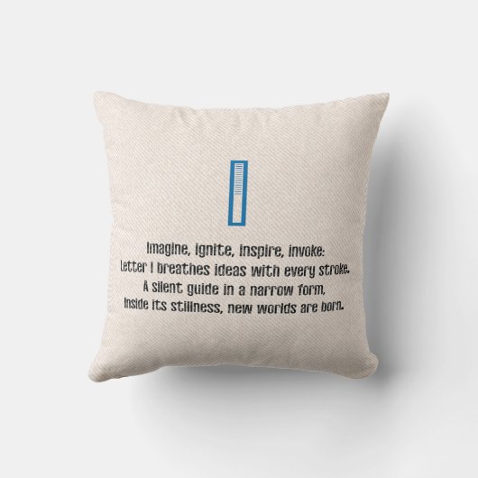 Blueprint Monogram Letter I クッション (裏面)