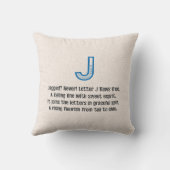 Blueprint Monogram Letter J クッション (裏面)