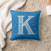 Blueprint Monogram Letter K クッション (ブランケット)