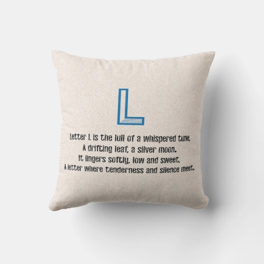 Blueprint Monogram Letter L クッション (裏面)