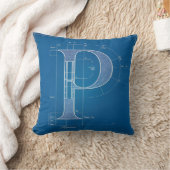 Blueprint Monogram Letter P クッション (ブランケット)
