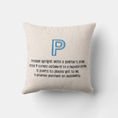 Blueprint Monogram Letter P クッション (裏面)